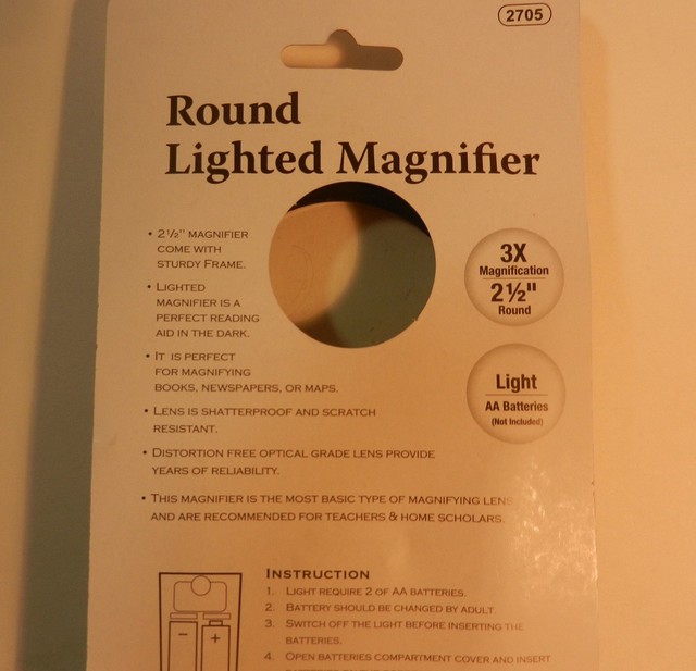 DDI 311352 BAZIC 2 5 Inch Round 3x Lighted Magnifier Case of 24 for sale online