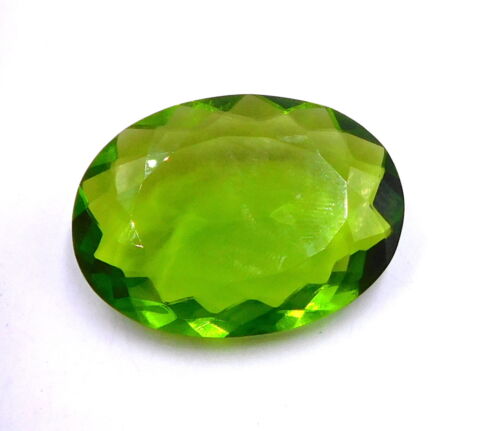 30X40 MM Lab Created Peridot Oval Cut Loose Gemstone 84.50 Cts 1 Pcs P-988 - Picture 2 of 7