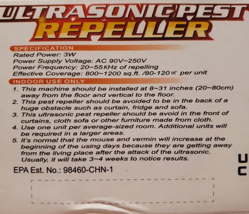 Ultrasonic Pest Repeller, 6 Pk of Plug-ins Electronic Repellent for Pest Control - Picture 4 of 4