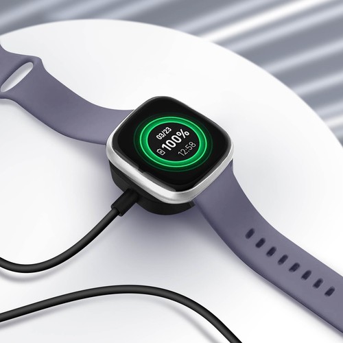 Cargador Fitbit Versa 4 y Versa 3, Fitbit Sense 2 y Sense, 1m Negro - Zdjęcie 4 z 6