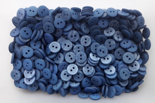 Small 12mm 20L Mid Baby Blue Pearlescent 2 Hole Buttons Crafts Sewing (Z260) - Picture 16 of 24