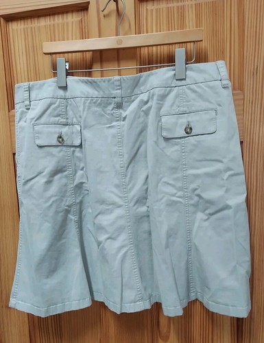 L.L. Falda Bean Talla 20 Pequeña Beige Caqui Algodón Línea A Bolsillos Ocultos con Cremallera - Imagen 4 de 9