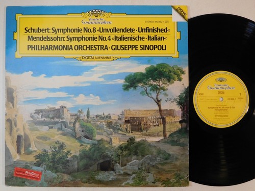 SINOPOLI Schubert Unfinished Symphony Mendelssohn Italian Symphony DG LP digital