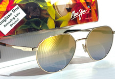 NEW Maui Jim WATERFRONT Gold POLARIZED Gold Silver Mirror Sunglass DGS830-16