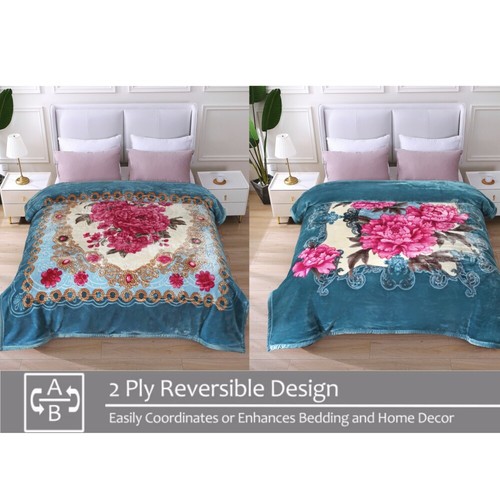 Koreanischer Stil seidige Nerzdecke A&B Lage Wendebettdecken Queen Kingsize - Bild 42 von 80