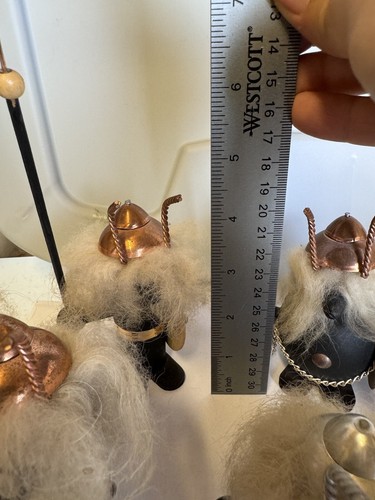 4 Vintage Scandinavian Viking Figure Doll Kreiss Corp 1970s Furry Wood Viking - - Picture 7 of 20