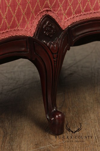 French Louis XV Style Mahogany Loveseat Settee - Picture 8 of 15