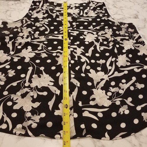 Rose + Olive Sleeveless Tunic Top Plus Sz 1X Black Floral Career Office E-2 - Picture 9 of 9