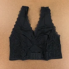 Fox Valley Traders Women's Size Medium (36-38) Black Lace Front Hook Bra NWT