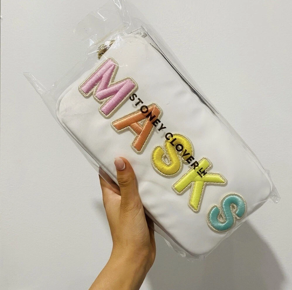 Stoney Clover Lane Mask pouch Patched White Pouch
