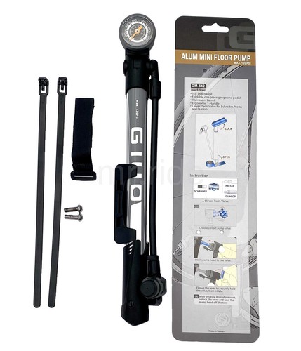 Giyo Mini Floor Pump GM-642, 120PSI, Schrader/Presta valve, Foldable T-handle - Picture 10 of 10