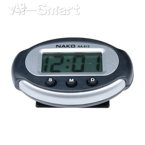 Mini reloj digital con pantalla LCD autoadhesivo interior coche tablero de escritorio automático Reino Unido - Imagen 4 de 9