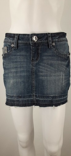 Grace in LA USA Jeansrock Small S Denim Mini Used Stretch kurz Glitzer gebraucht, in einwandfreiem Zustand - Bild 2 von 10