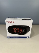 Timex T231G AM/FM Dual Alarm Clock Radio with 1.2-Inch Red Display and Line-In