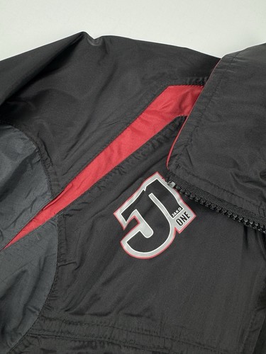 JAKO J1 Windbreaker Jacket Youth Small Black Gray Red Full Zip Hidden Hood - Afbeelding 7 van 21