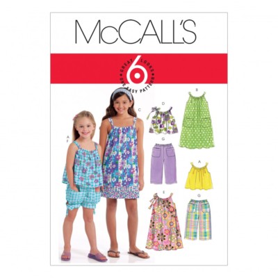 McCalls Girls Easy Learn to Sew Sewing Pattern 7377 Tops Dresses Romper ...