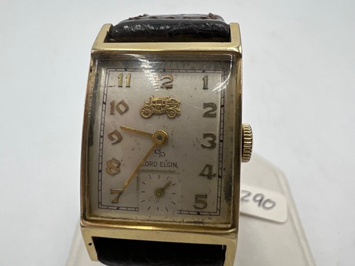 u036 Lord Elgin 1950s "Fisher Body Company" 14k Gold Watch - Picture 5 of 7