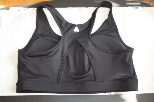 EUC Women's TEK GEAR Workout Gear Sports Bra Racer Back Med Support Black Sz XXL - Picture 2 of 3