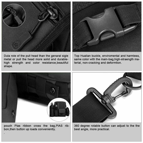 Molle Mochila Táctica iPad Bolso de Hombro Bolso Mensajero Exterior Camping - Imagen 25 de 33