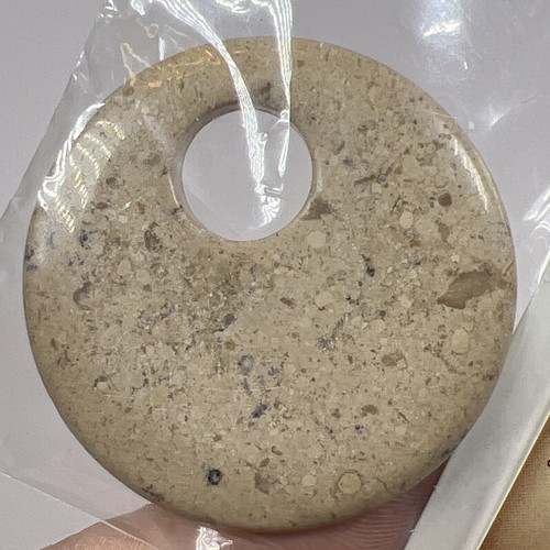 Blue Moon Chunky Stone Pendant Earth Tone Round Pendant 1.5” Jewelry Design - Picture 4 of 4