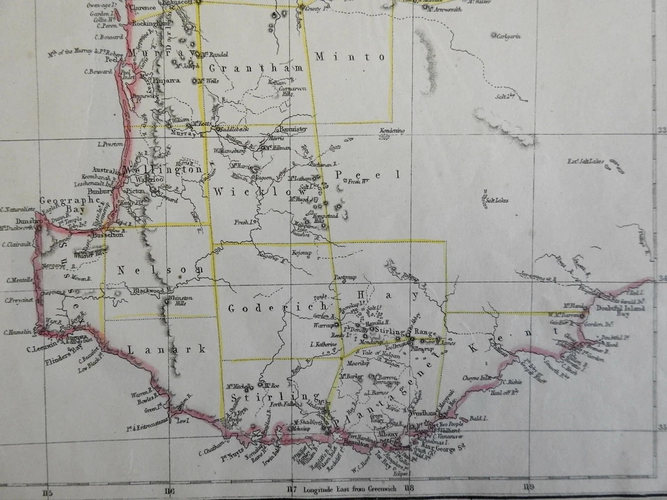 Western & Southern Australia Kangaroo Island Perth Adelaide c. 1860 Weller map - Image 3 of 4
