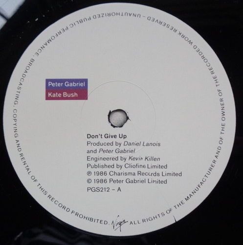 Peter Gabriel / Kate Bush - Don't Give Up Maxi (VG+/VG+) 12" vinyl - Foto 3 di 6