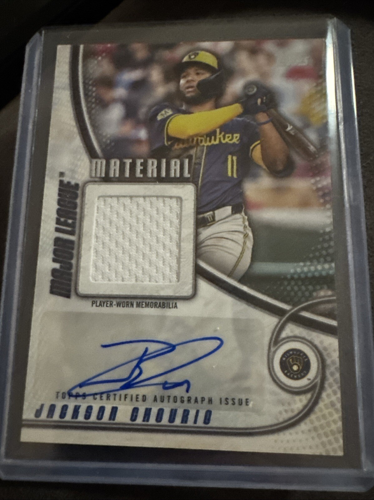 2025 Topps Series 1 JACKSON CHOURIO Major League Material Jersey Auto 25/50