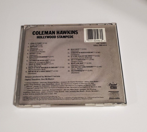 Coleman Hawkins - 3 Used CD Lot, Classic Tenors, Jazz Tones, Hollywood Stampede - Imagen 12 de 14