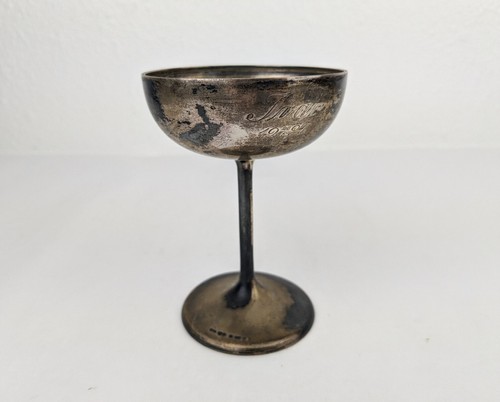 Antique 1925 GAB Swedish Silver Wine Champagne Cup Goblet Engraved "Ivar 1927"