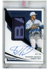 Wander Franco 2021 Panini Immaculate Prospect Black Auto Patch Card #PPA-WF 8/10