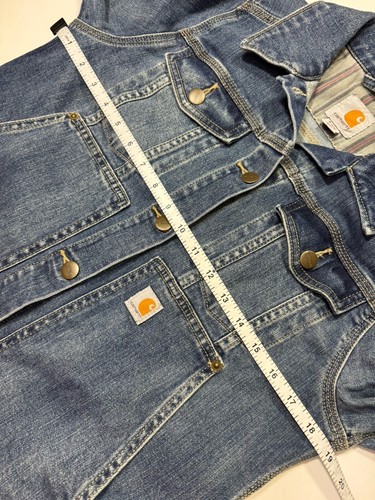 Women’s Carhartt Denim Jacket Sm 4/6 Blue (e164) - Picture 13 of 14