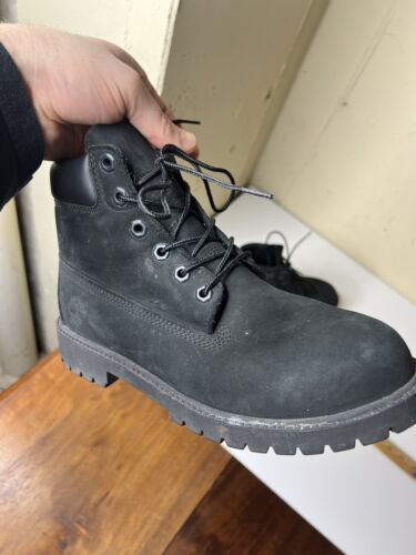 Timberland 6" Premium 12907 Waterproof Boots Black Nubuck Leather Size 6M NICE! - Picture 21 of 23
