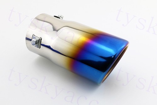 Universal 2.67" 68mm Inlet Car Tail Pipe Muffler Rear Exhaust Throat Tips Trim - Picture 4 of 8