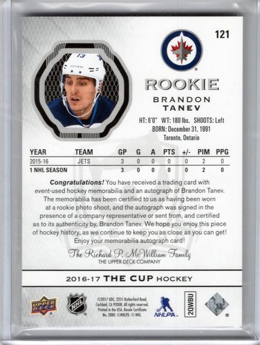 2016-17 Upper Deck The Cup - Rookie Auto Patch RPA /249: You Pick - Picture 19 of 85