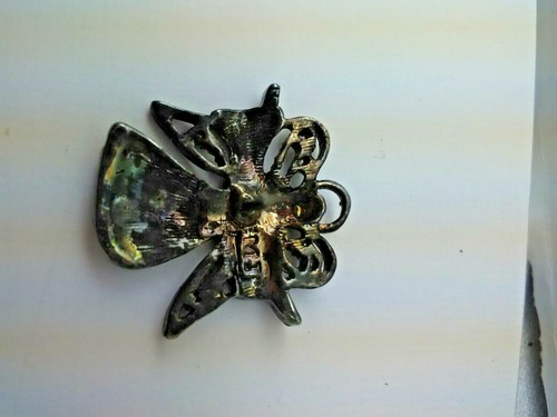 MJ Angel Pin Silver Tone Brooch Signed Jewelry Lapel  - Picture 5 of 11