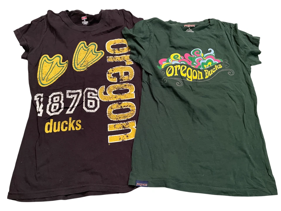 LOT 4 Soffe Slim Green Black OREGON DUCKS Graphic Tee T-Shirts Tops Medium MD - Image 2 of 3