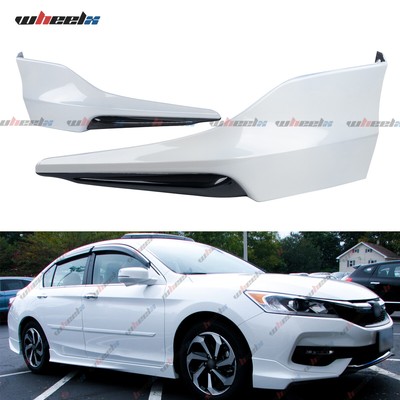 For 2016-17 Accord 4DR HFP Style Front Bumper Lip Splitter Spoilers  Side Apron