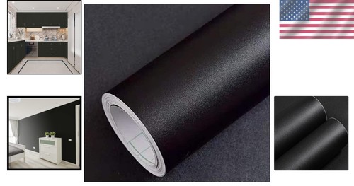 16"x394" Self-Adhesive Matte Black Wallpaper - Ideal for Cabinets & Counters - Picture 2 of 9