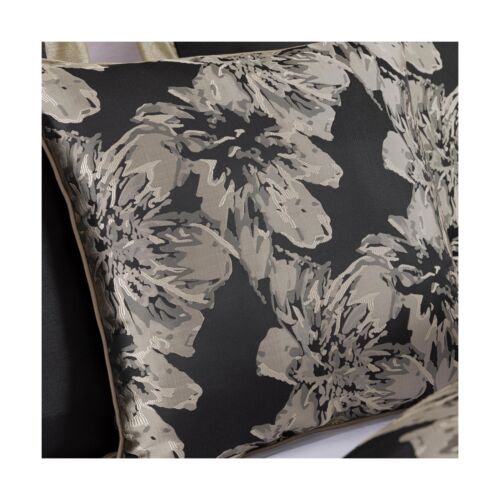 Chezmoi Collection Kelsey Comforter Set King Size, 7-Piece Black Gold Hibiscu... - Picture 7 of 9