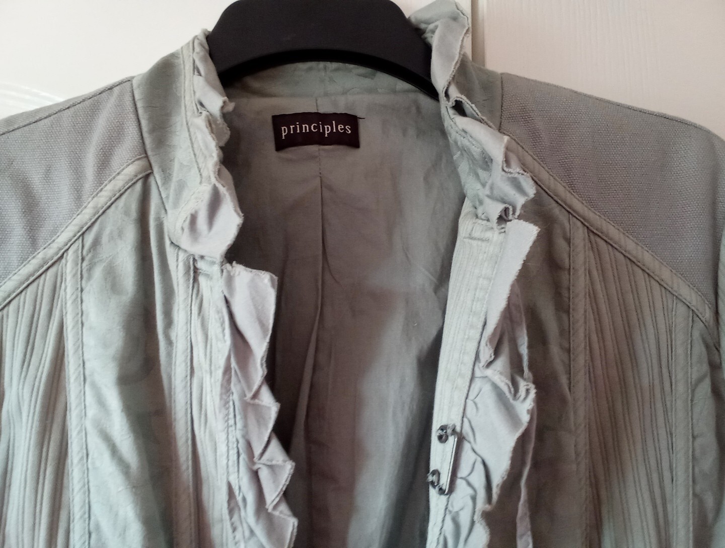 Principles Ruffled Boho Style Jacket, Size 18 - image 3