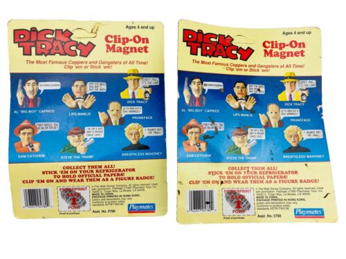 Vintage 1990 Playmates Dick Tracy Clip-On Magnete Sam Catchem / Al Big Boy Caprice - Bild 2 von 6
