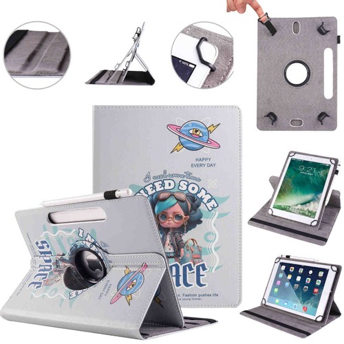 Für Samsung Tablet Motiv 360 Grad Rotation Tasche Kunst-Leder Hülle Etuis Cover - Bild 10 von 17