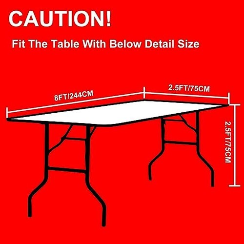 Eurmax  Spandex  Table Cover-Table Toppers,8 FT Table Cover Open Back - Imagen 3 de 16