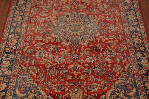Vintage Floral Issfahaan Traditional Hand-knotted Living Room Area Rug 7x11 - Picture 4 of 19