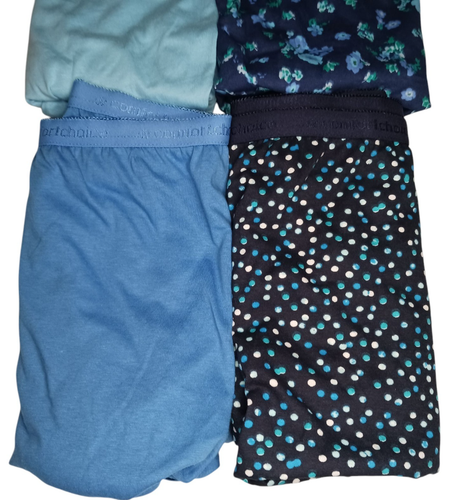 Womens COMFORT CHOICE 4 Pair Briefs Panties Cotton Size 15 Floral Polka Solid - Picture 2 of 9