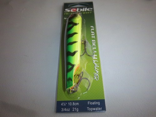 Sebile 4 1/4" Flat Belly Walker Fishing Lure 3/4 Oz Floating Cracked Firetiger - Picture 2 of 4