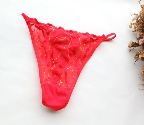 Women Sexy Thongs Mesh&embroidery Bling Underwear High Cut G-string Panties S-M - Picture 8 of 10
