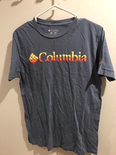 Columbia Shirt Adult Blue Short Sleeve Fishing Camp hiking Men size medium - Picture 1 of 3