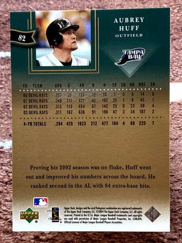 2004 Upper Deck Diamond Collection All-Star Lineup Aubrey Huff #82 - Picture 2 of 4