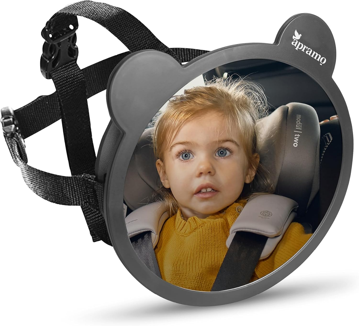 APRAMO Baby Car Mirror with Ears for Back Seat Adjustable Baby